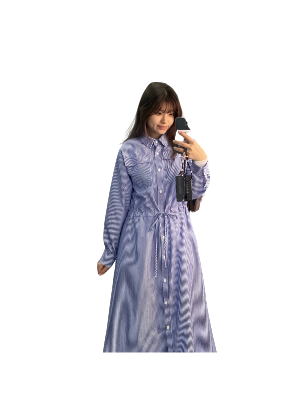 Semi-formal Stripe Long Dress