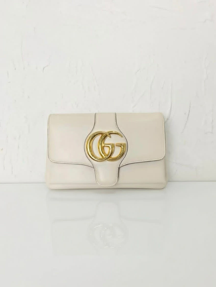 Gucci GG Leather Flap Bag (Off-White)