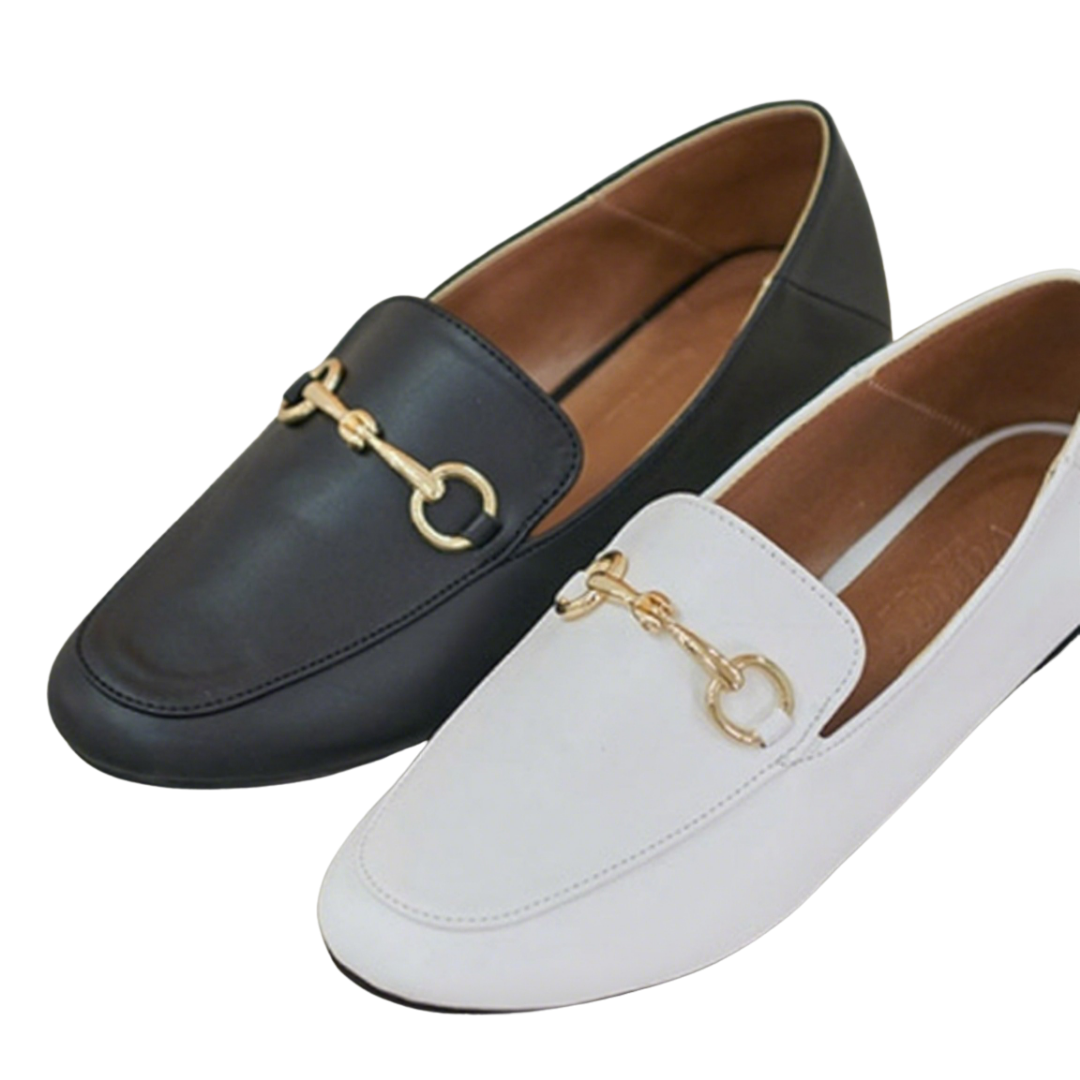 Korean Classic Buckle Leather Loafers