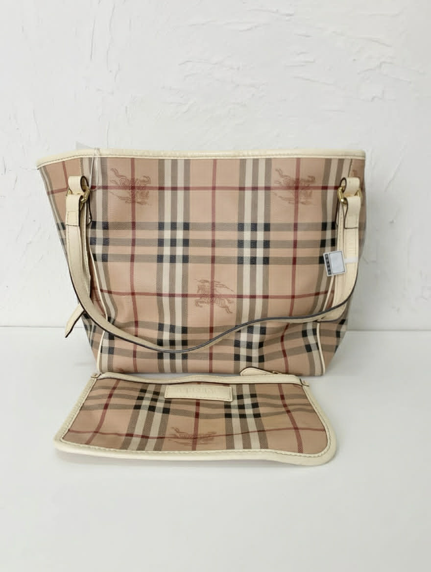 Burberry Nova Check Tote Bag (Beige)