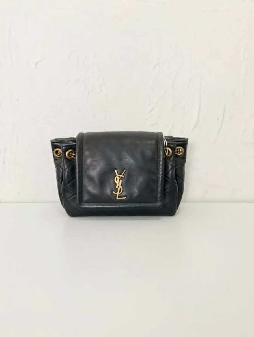 Saint Laurent Mini Lou Camera Bag (Quilted Black)