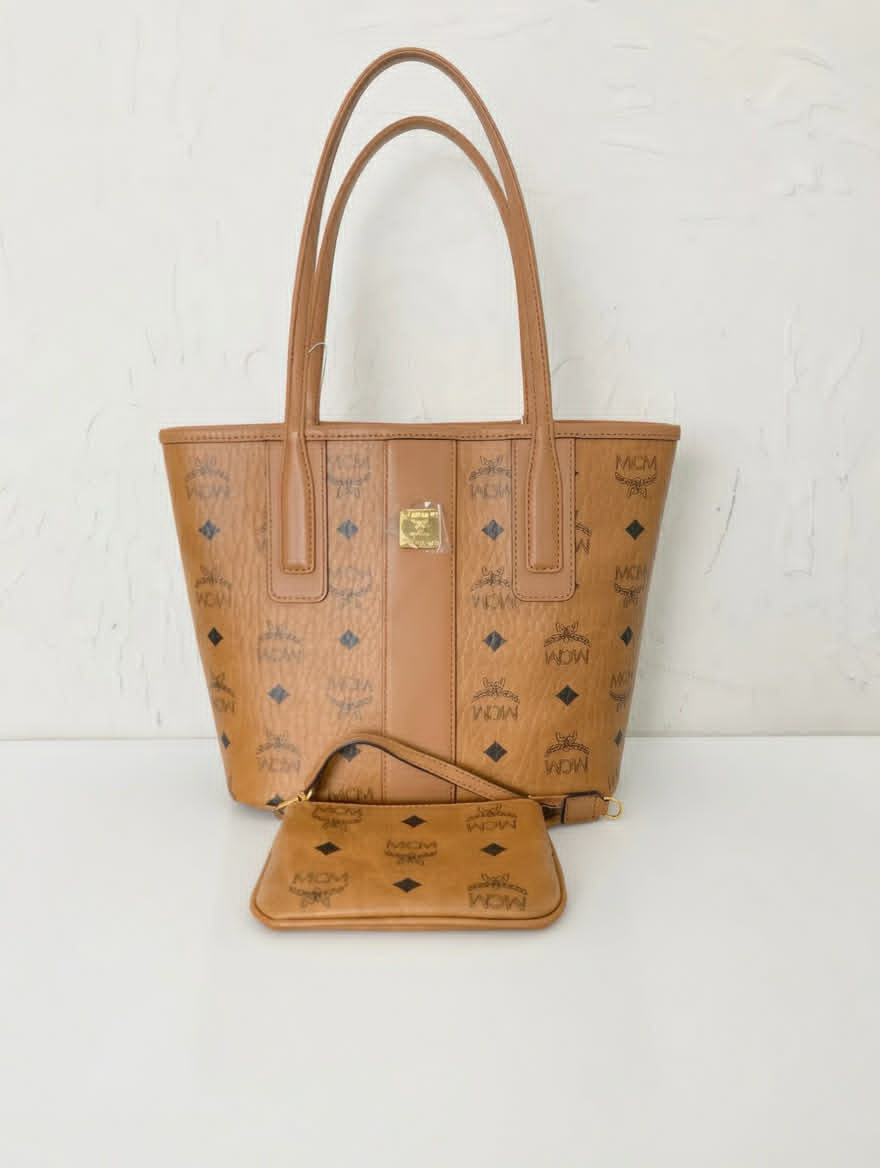 MCM Visetos Tote Bag (Cognac)