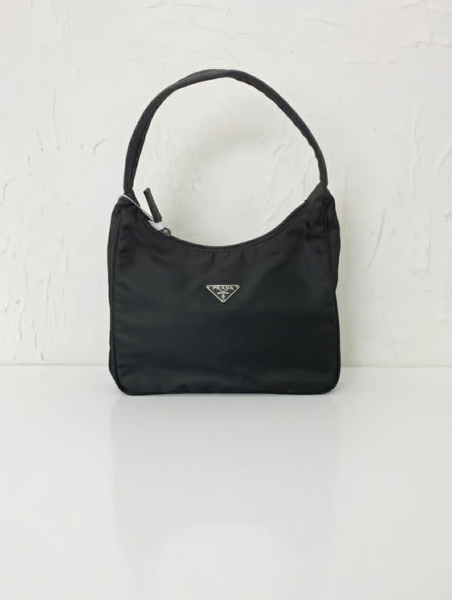Prada Re-Nylon Triangle Logo Hobo Bag
