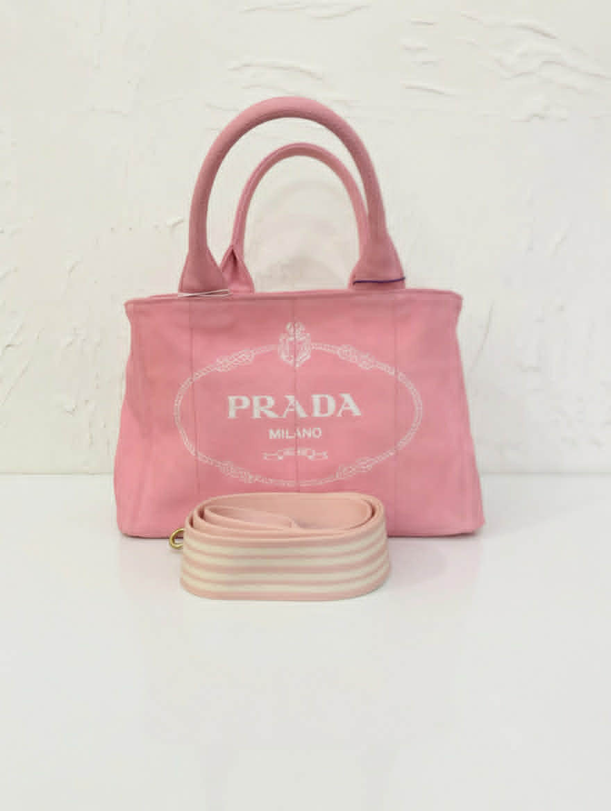Prada Canvas Tote Bag (Pink)