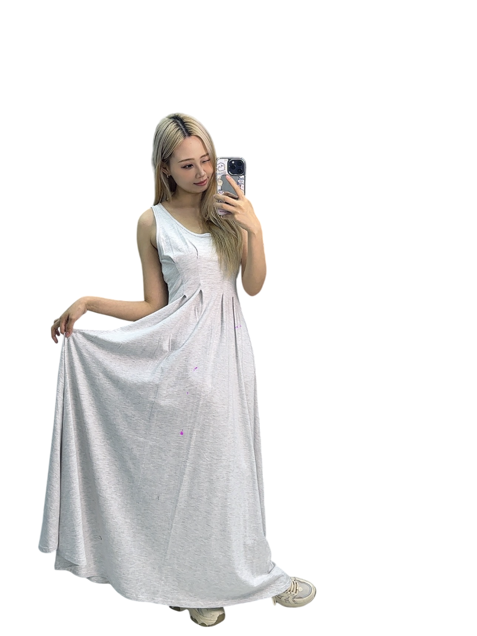 Gray Sleeveless Maxi Dress - Effortless Elegance for Summer Days