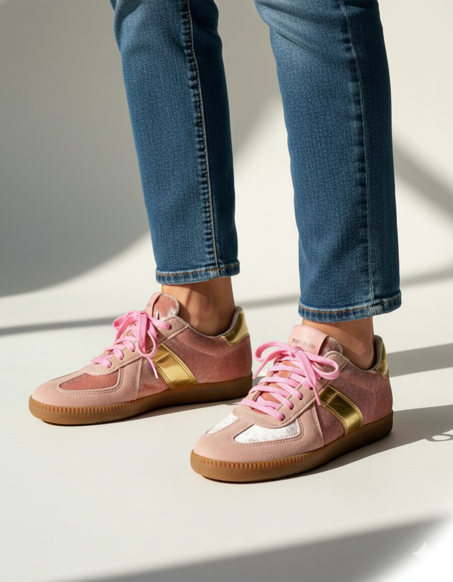 Velvet German Army Women's Men's Sneakers Leather Athletic Shoes Handmade Maison Trainers