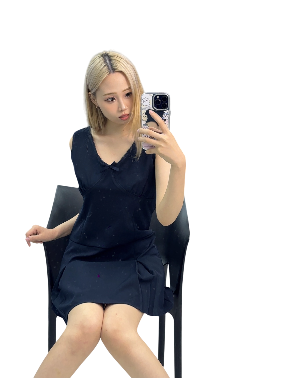 Black Bow Mini Dress - Simple and Sweet Office Style