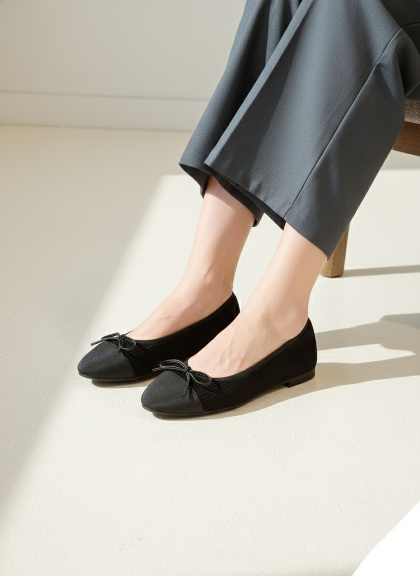 Two-tone Corduroy Velvet Ribbon Flats BN501 Company_B4