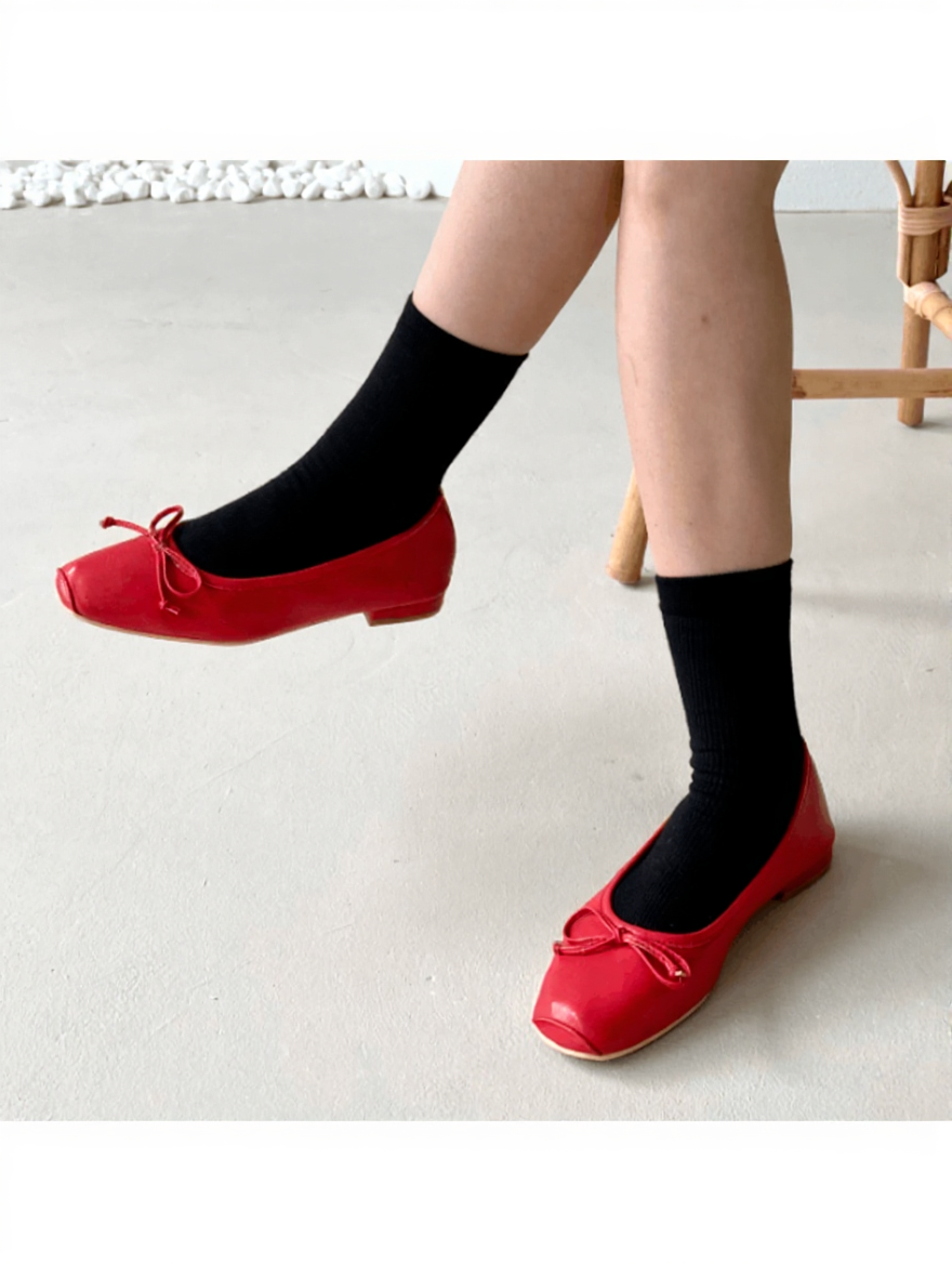 1CM Soft Ribbon Decorated Flat Shoes VR250_B5