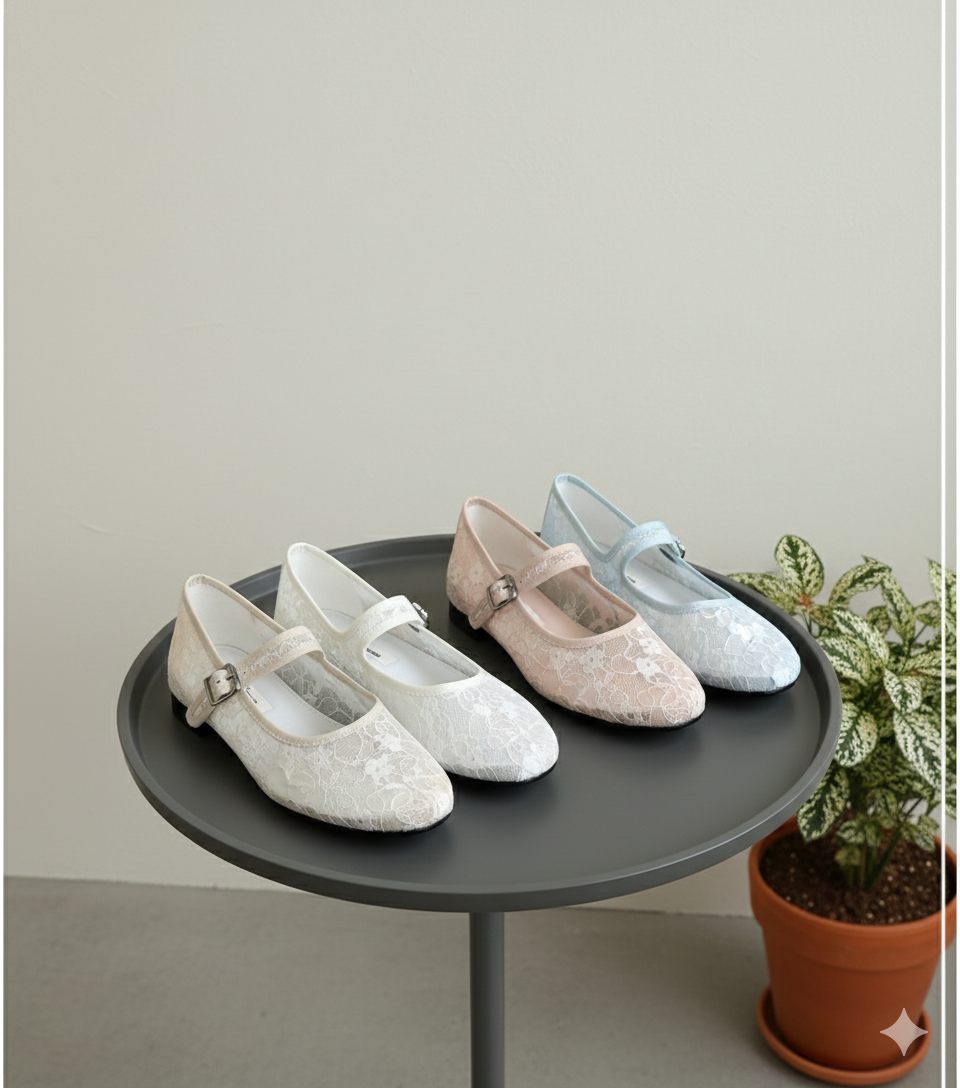 25FW Ravien Lace Mary Jane Flats sb 9251