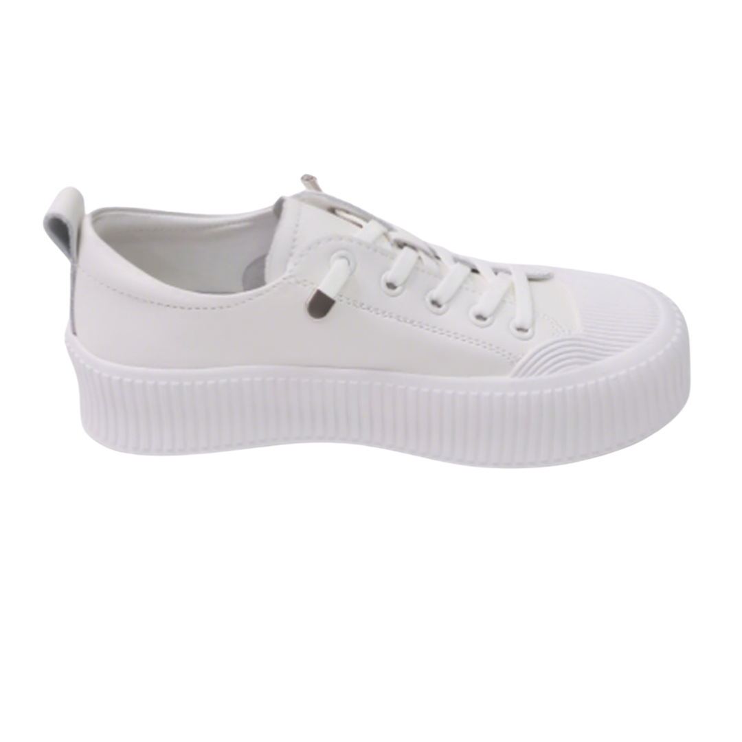 Korean Leather Platform Sneakers