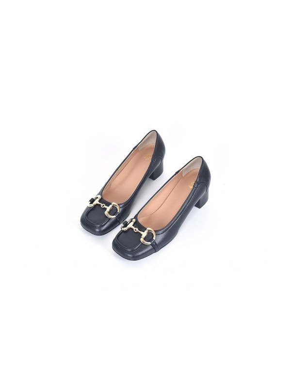 Square Mid-heel with Horsebit Decoration