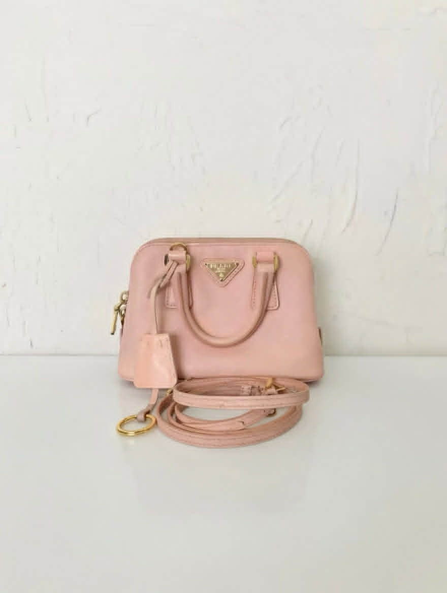 Prada Mini Dome Bag – Pink Saffiano Leather