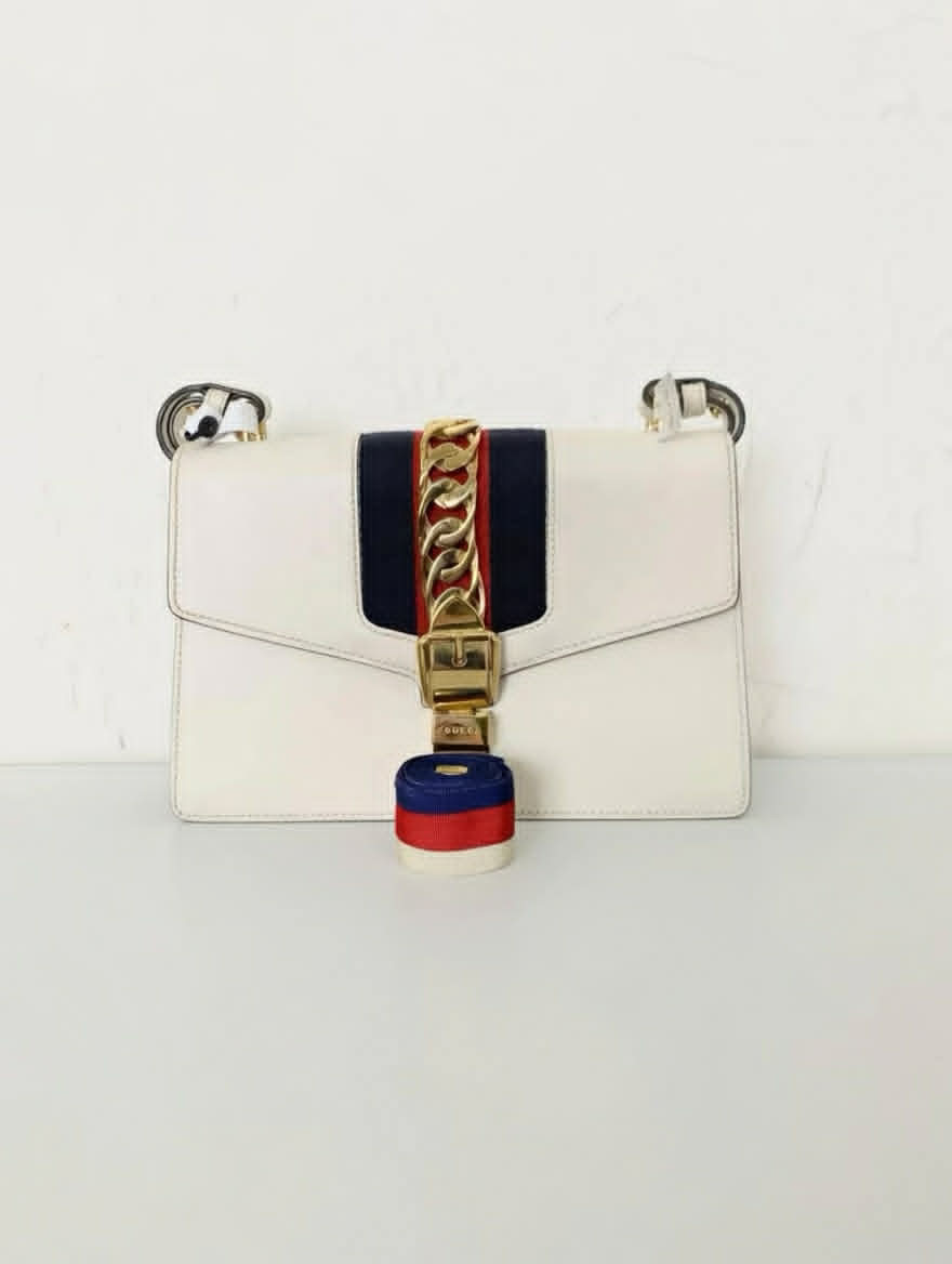 Gucci Sylvie Shoulder Bag (White)
